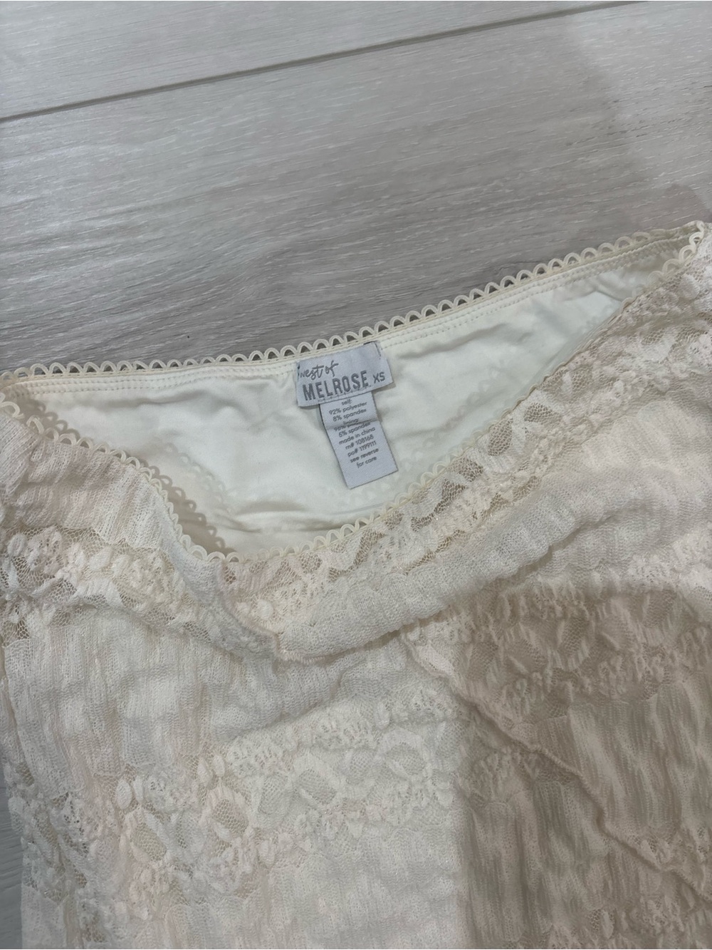 WEST OF MELROSE Lace Cream Asymmetrical Womens Midi Skirt XS - Picture 7 of 8